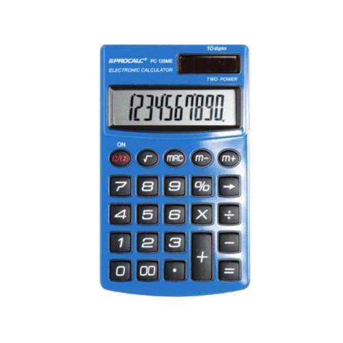 Tamanhos, Medidas e Dimensões do produto Calculadora Pessoal 10 Dígitos Azul Procalc Pc125-Bl
