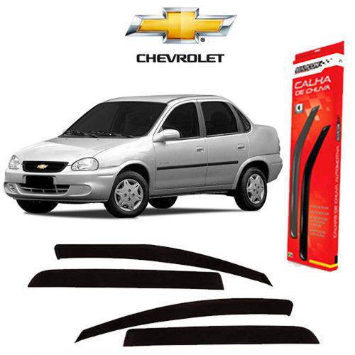 Tamanhos, Medidas e Dimensões do produto Calha de Chuva Fume Claro Chevrolet Corsa Até 2002 - 4 Peças