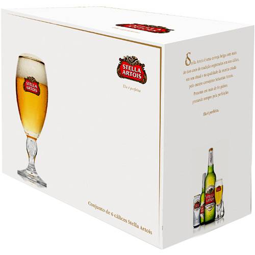 Tamanhos, Medidas e Dimensões do produto Cálice Stella Artois 250 Ml - Caixa com 6 Unidades