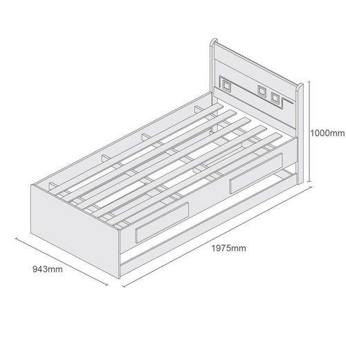 Tamanhos, Medidas e Dimensões do produto Cama Bibox MEC Branco Tcil