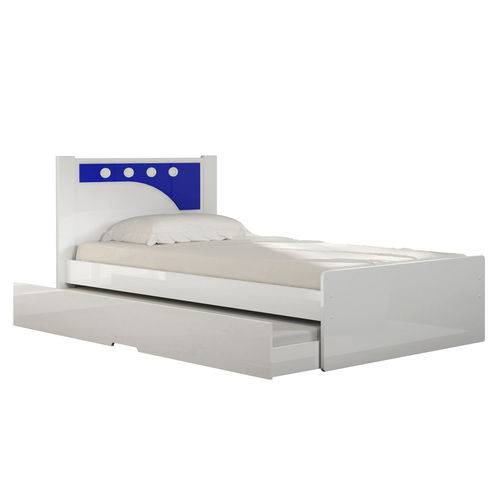 Tamanhos, Medidas e Dimensões do produto Cama Bibox Solteiro Bolinha, Branco e Azul