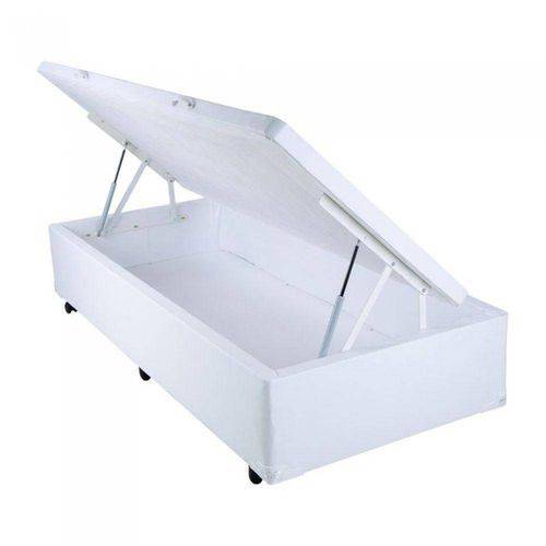 Tamanhos, Medidas e Dimensões do produto Cama Box Baú Solteiro 088 X 188 X 44 Corino Branco -Pistão a Gás - Profundidade do Baú 30 Cm