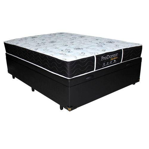 Tamanhos, Medidas e Dimensões do produto Cama Box com Baú Casal + Colchão de Molas - Probel - Prodormir Sleep Black 138cm