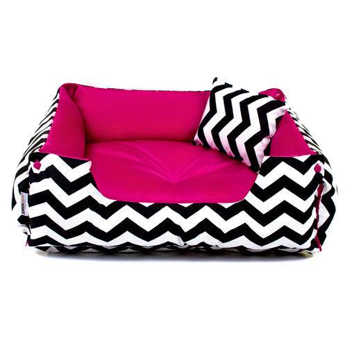 Tamanhos, Medidas e Dimensões do produto Cama Caminha Pet para Cachorro Gato Senhor Bicho Dupla Face Lola - G - Chevron Pink