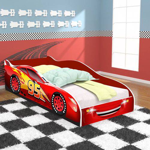 Tamanhos, Medidas e Dimensões do produto Cama Infantil / Mini Cama Infantil Carro Mc King 95 - Vermelho / Vermelho - Magia Móveis