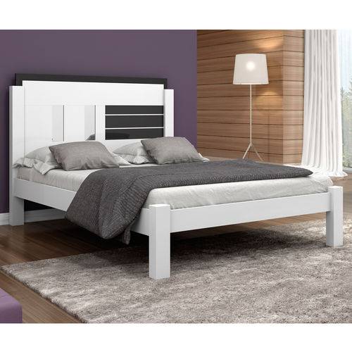 Tamanhos, Medidas e Dimensões do produto Cama Casal F79 Amanda 1,38 - Branco/Preto