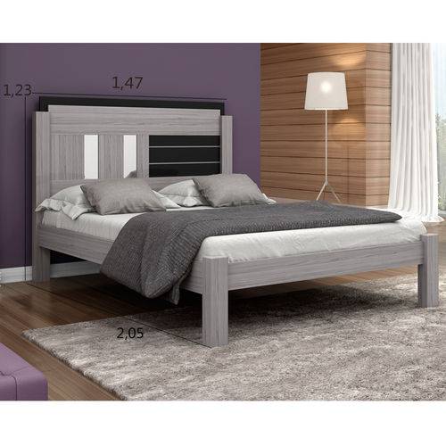 Tamanhos, Medidas e Dimensões do produto Cama Casal F79 Amanda 1,38 - Cinza/Preto