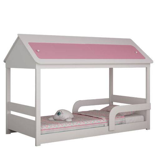 Tamanhos, Medidas e Dimensões do produto Cama Casinha Infantil Solteiro Sleep Gelius - Branco/rosa