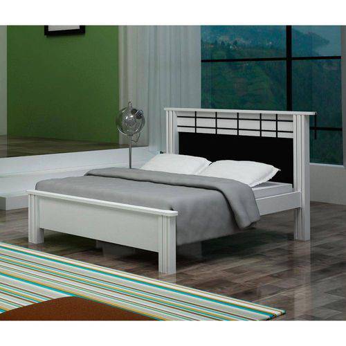 Tamanhos, Medidas e Dimensões do produto Cama de Casal Bom Pastor Sentra 100 Mdf Branco e Preto