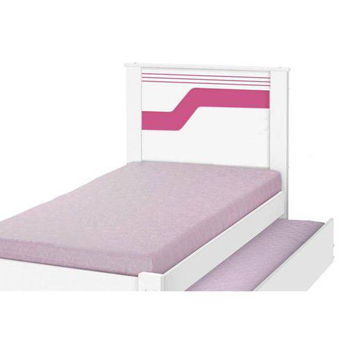 Tamanhos, Medidas e Dimensões do produto Cama de Solteiro com Auxiliar Pérola Branco/Rosa - Geval