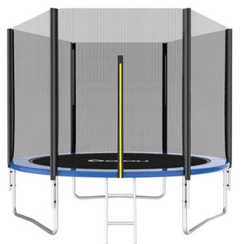 Tamanhos, Medidas e Dimensões do produto Cama Elástica Preta e Azul 2,44m + Escada + Rede de Proteção