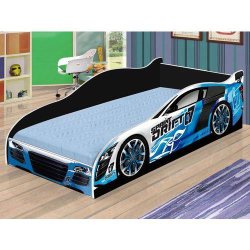 Tamanhos, Medidas e Dimensões do produto Cama Infantil Carro Drift 150x70 Cm - Azul /preto - Rpm Móveis