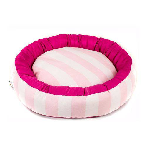 Tamanhos, Medidas e Dimensões do produto Cama Pet Cachorro Gato Senhor Bicho Redonda Nani C/ Zíper - G - Listra Rosa Pink