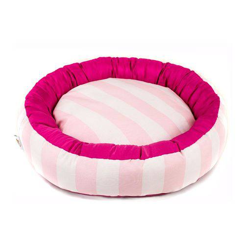 Tamanhos, Medidas e Dimensões do produto Cama Pet Cachorro Gato Senhor Bicho Redonda Nani C/ Zíper - P - Listra Rosa Pink