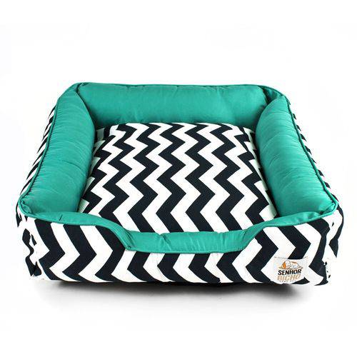 Tamanhos, Medidas e Dimensões do produto Cama Pet para Cachorro Gato Senhor Bicho Pandora C/ Zíper - P - Chevron Verde