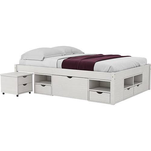 Tamanhos, Medidas e Dimensões do produto Cama Queen Size Links Charme Branco Lavado - 209x166,3x47,5cm