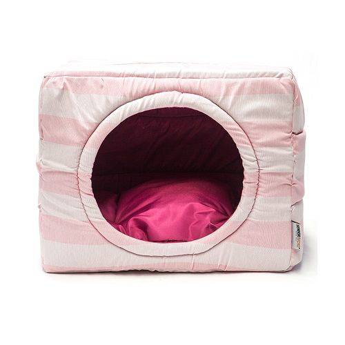 Tamanhos, Medidas e Dimensões do produto Cama Toca Pet Cachorro Gato Senhor Bicho 2 em 1 - G - Listra Rosa Pink