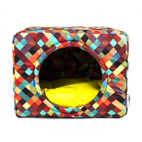 Tamanhos, Medidas e Dimensões do produto Cama Toca Pet para Cachorro Gato Senhor Bicho Premium 2 em 1 - G - Colors Amarelo