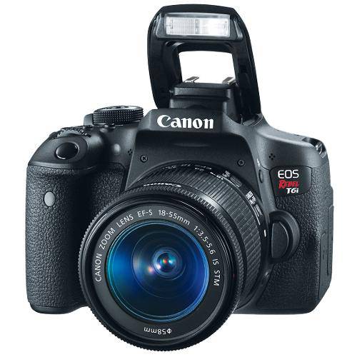 Tamanhos, Medidas e Dimensões do produto Câmera Canon Dslr Eos Rebel T6i com Lente 18-55mm Sd 32 Gb e Bolsa
