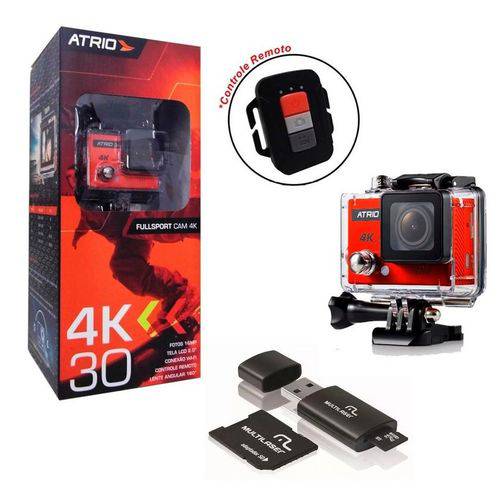Tamanhos, Medidas e Dimensões do produto Câmera de Ação Atrio Full Sport Cam 4k Dc185 e Cartão de Memoria Multilaser 3x1 16Gb Classe 10