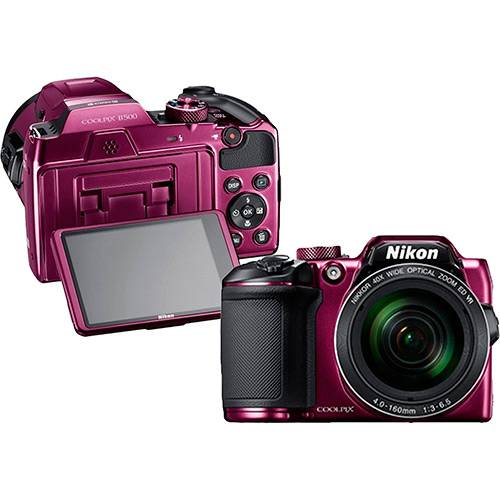 Tamanhos, Medidas e Dimensões do produto Câmera Digital Nikon B500 16MP Zoom Óptico 40x Cartão 20MB Wi Fi - Rosa