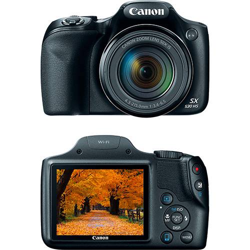 Tamanhos, Medidas e Dimensões do produto Câmera Digital Semiprofissional Canon Powershot Sx530hs 16MP 50x 2MB Grande Angular de 24mm Preto Full HD