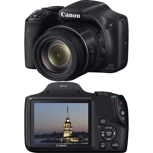 Tamanhos, Medidas e Dimensões do produto Câmera Digital Semiprofissional Canon Powershot SX530HS 16MP Zoom Óptico 50x Cartão 8GB Preta