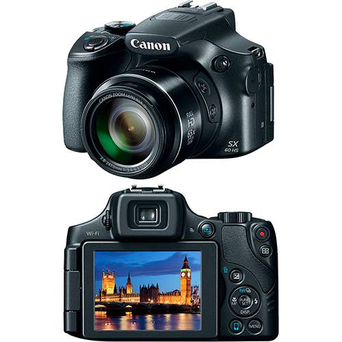 Tamanhos, Medidas e Dimensões do produto Câmera Digital Semiprofissional Canon SX60HS 16.1MP Zoom Óptico 65x