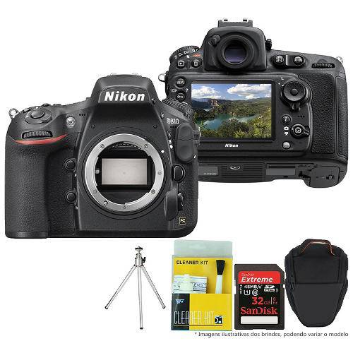 Tamanhos, Medidas e Dimensões do produto Câmera Nikon D810 Corpo - Full Frame Kit Limpeza, Cartão 32gb C/10, Tripé, Bolsa