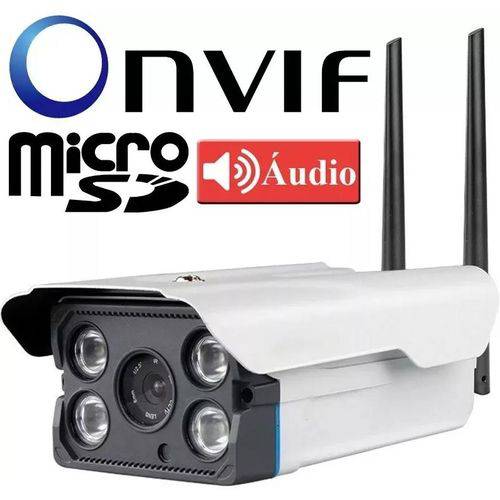 Tamanhos, Medidas e Dimensões do produto Camera Wifi Ip Externa a Prova D'água Hd 960p Ircut Onvif Audio Micro Sd
