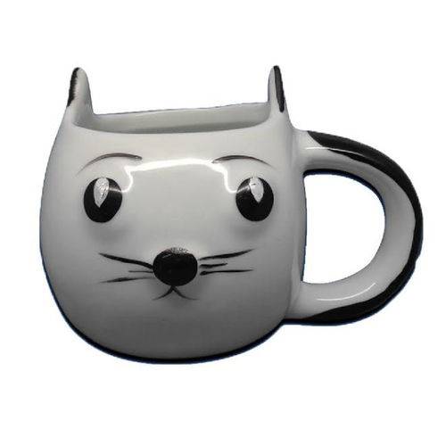 Tamanhos, Medidas e Dimensões do produto Caneca com Carinho de Gato Gatinho - Porcelana