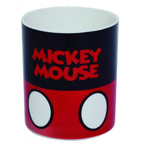 Tamanhos, Medidas e Dimensões do produto Caneca de Porcelana Preta e Vermelha Mickey Mouse 370 Ml