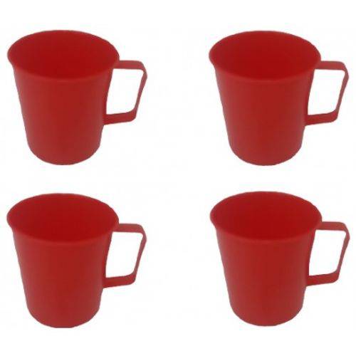 Tamanhos, Medidas e Dimensões do produto Caneca Plástica Merenda Escolar 300 Ml Vermelha - 24 Pçs