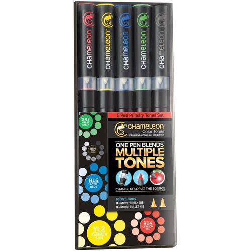 Tamanhos, Medidas e Dimensões do produto Caneta Artistica Chameleon Color Tones Tons Primário 005 Cores CT0502