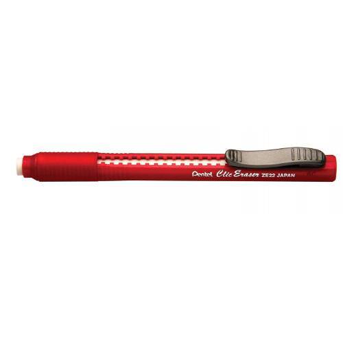Tamanhos, Medidas e Dimensões do produto Caneta Borracha Pentel Clic Eraser Vermelha