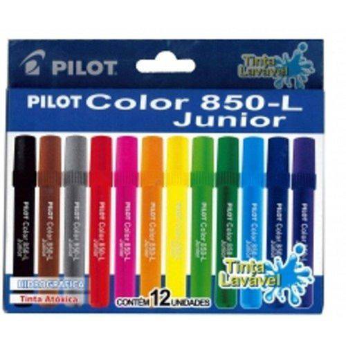 Tamanhos, Medidas e Dimensões do produto Caneta Hidrográfica 12 Cores Tinta Lavável Color 850-L Junior Pilot