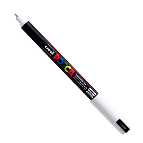 Tamanhos, Medidas e Dimensões do produto Caneta Posca Uni Ball Pc-1mr Ponta Elastómero Extra Fina com Reforço Metálico 0,7 Mm - Cor: White