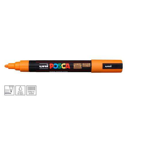 Tamanhos, Medidas e Dimensões do produto Caneta Posca Uni Ball Pc-5m Ponta Cónica Extra Média em Poliéster 2,5 Mm - Cor: Ligth Orange