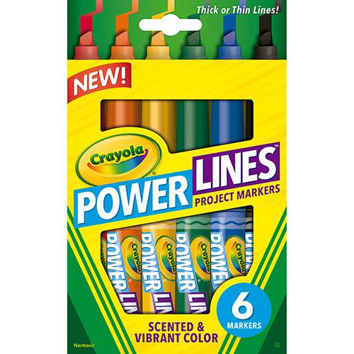 Tamanhos, Medidas e Dimensões do produto Canetinha Hidrográfica Power Lines 6 Cores - Crayola
