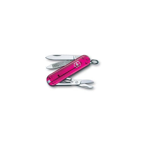 Tamanhos, Medidas e Dimensões do produto Canivete Suíço Victorinox Classic Rosa Translúcido 7 Funções 58mm - 0.6203.T5