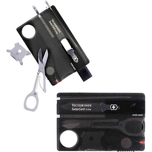 Tamanhos, Medidas e Dimensões do produto Canivete Swiss Card Lite Preto Translúcido - Victorinox