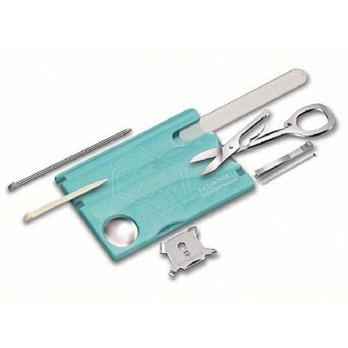 Tamanhos, Medidas e Dimensões do produto Canivete Victorinox Swisscard Cuidado das Unhas Azul Ice 0.7240.T21