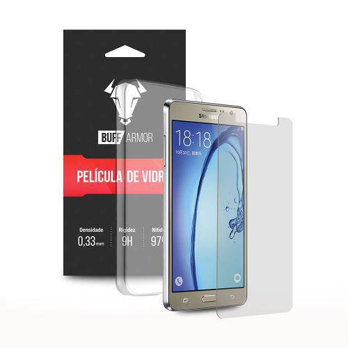 Tamanhos, Medidas e Dimensões do produto Capa Capinha Transparente + Película de Vidro Buff para Samsung Galaxy On 7