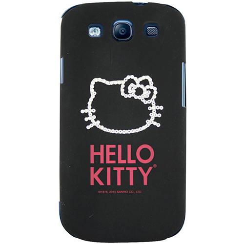 Tamanhos, Medidas e Dimensões do produto Capa para Celular Galaxy S3 Hello Kitty Cristais Policarbonato Preta - Case Mix