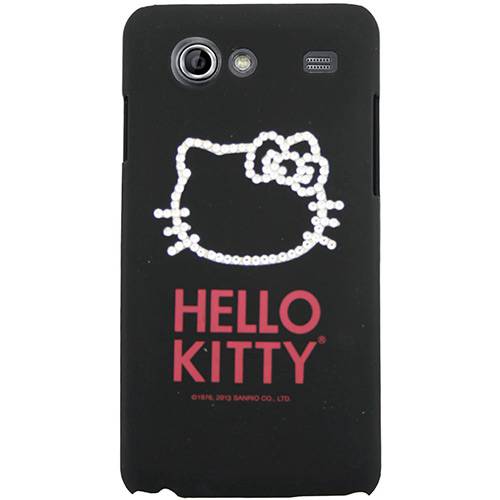 Tamanhos, Medidas e Dimensões do produto Capa para Celular Galaxy S2 Lite Hello Kitty Cristais Policarbonato Preta - Case Mix