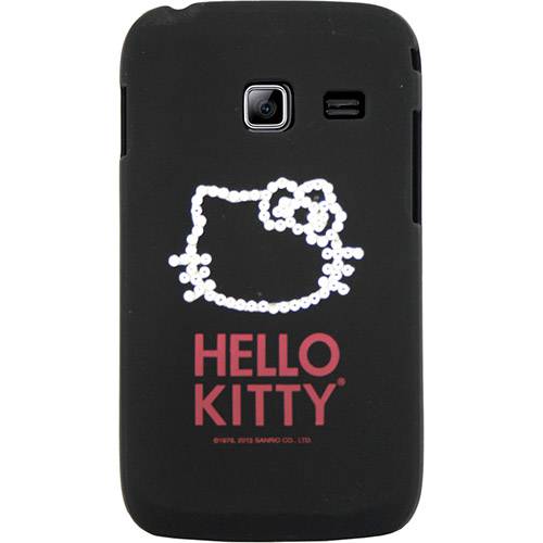 Tamanhos, Medidas e Dimensões do produto Capa para Celular Galaxy Y Duos Hello Kitty Cristais Policarbonato Preta - Case Mix
