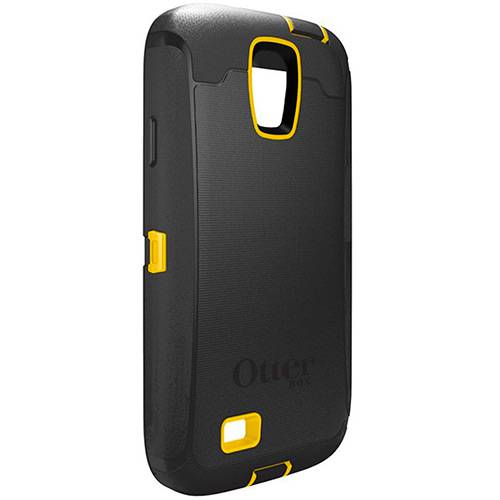 Tamanhos, Medidas e Dimensões do produto Capa para Celular Samsung Galaxy 4 Defender Preta com Detalhe Amarelo - Otterbox