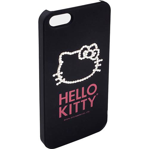 Tamanhos, Medidas e Dimensões do produto Capa para IPhone 5 Hello Kitty Cristais Policarbonato Preta - Case Mix