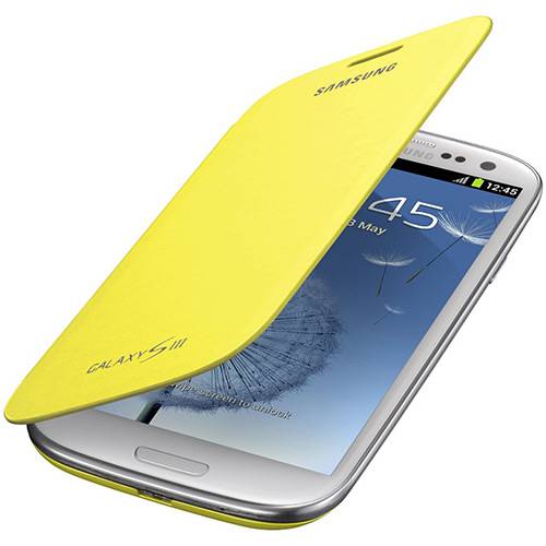 Tamanhos, Medidas e Dimensões do produto Capa Protetora Flip Cover Samsung Galaxy SIII - Amarela - Samsung
