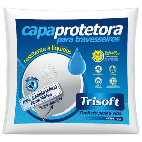 Tamanhos, Medidas e Dimensões do produto Capa Protetora para Travesseiro Percal 200 Fios Algodão Egípcio - Trisoft